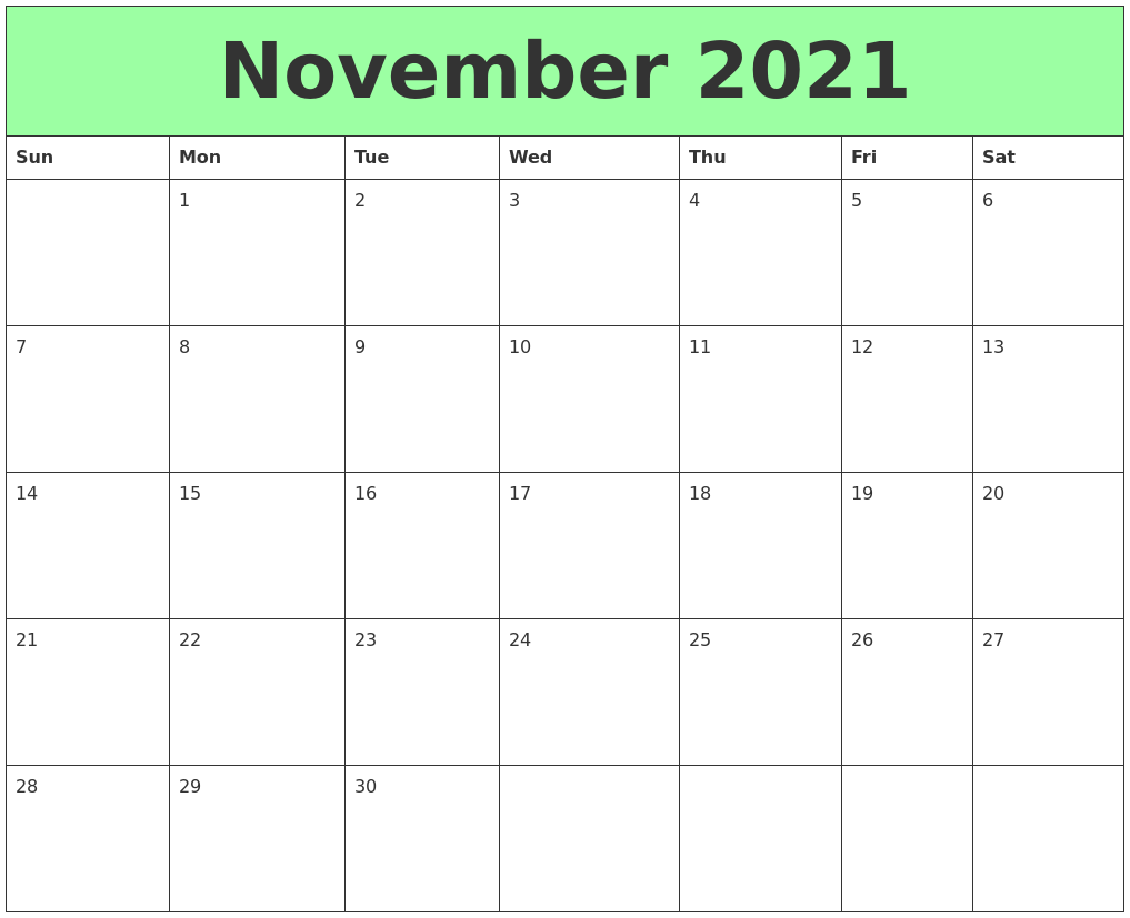 November 2021 Printable Calendars