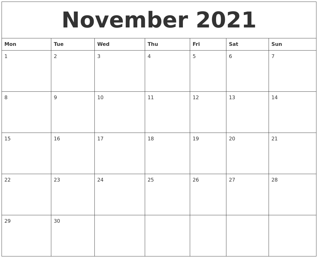 calendar november 2021 word