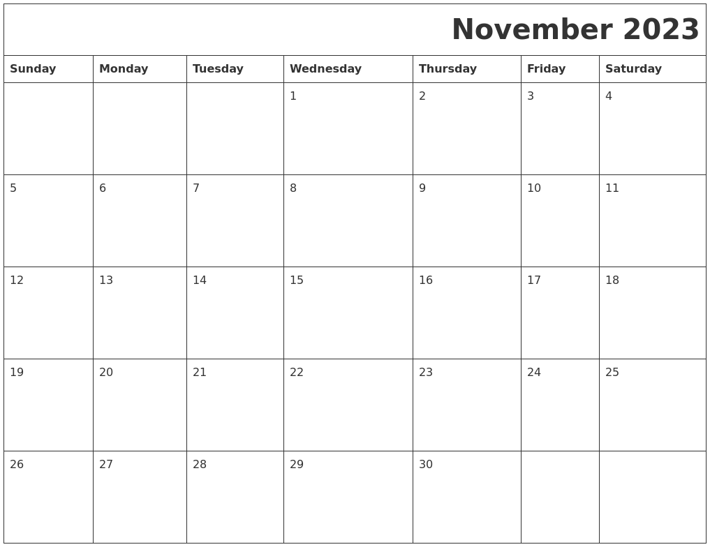 November 2023 Download Calendar
