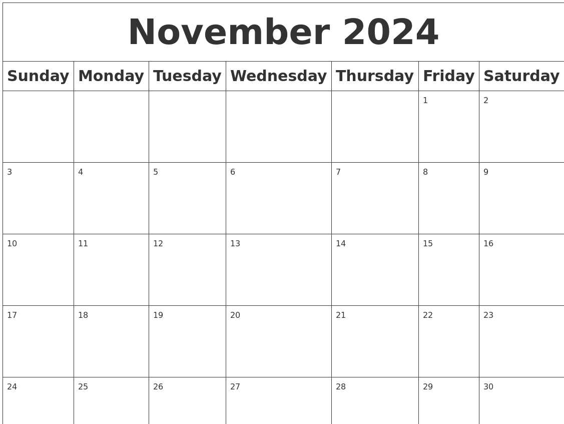 November 2024 Calendar Online Calculator Chanda Hildegarde