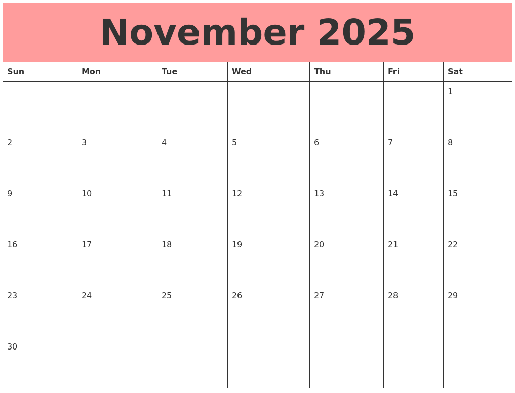 November 2025 Calendars That Work