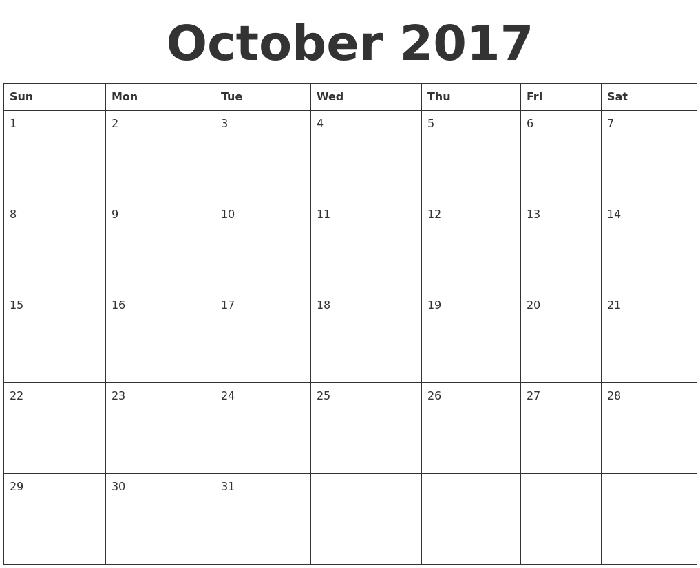 october-calendars