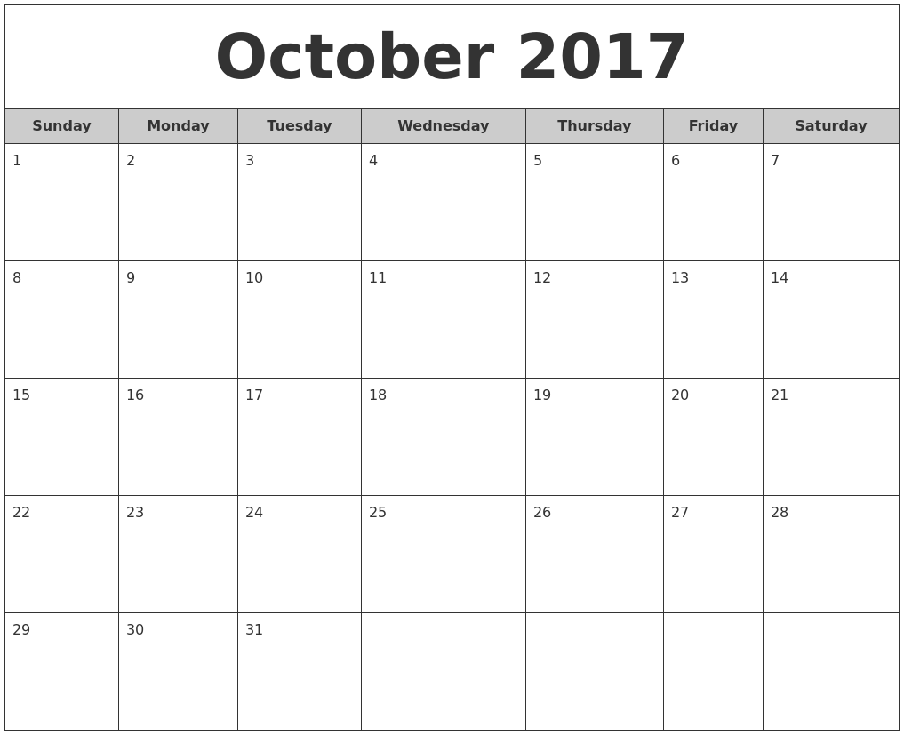 free 2017 monthly calendars