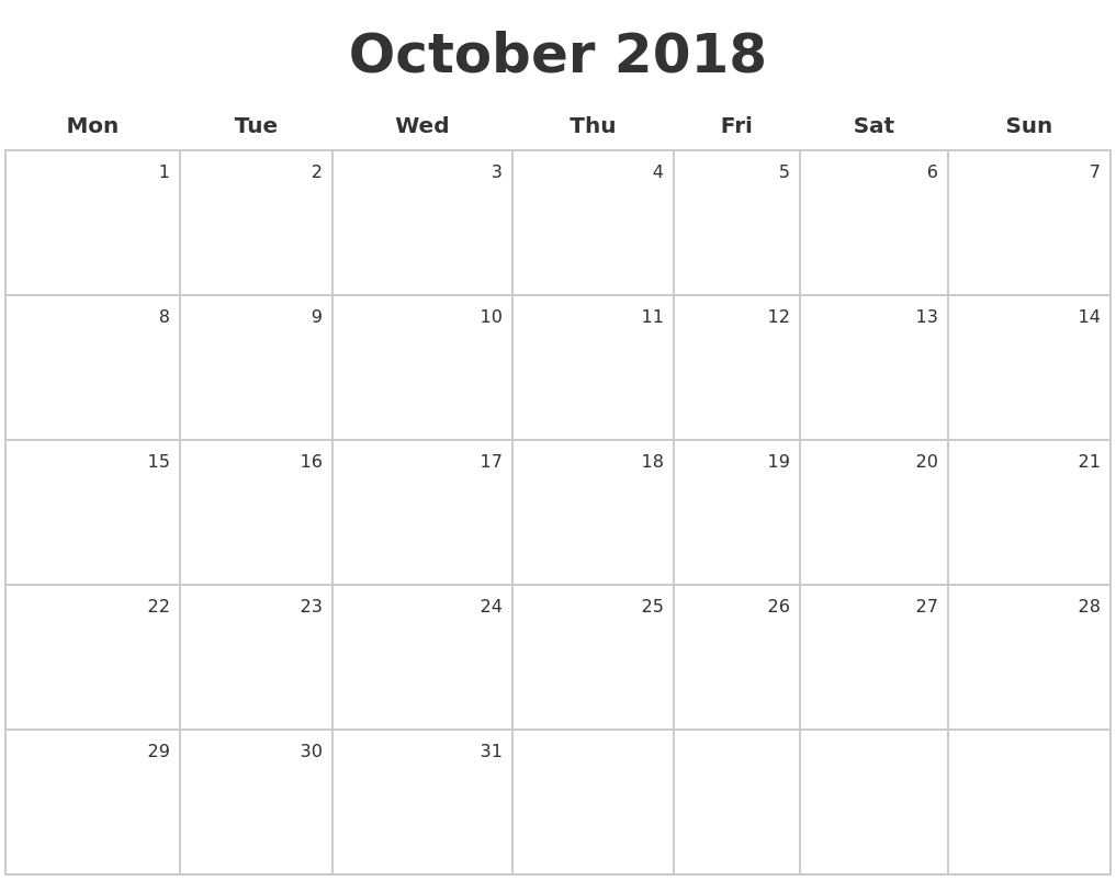 october-2018-make-a-calendar
