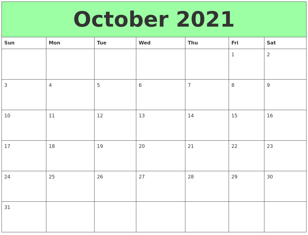 October Calendars
