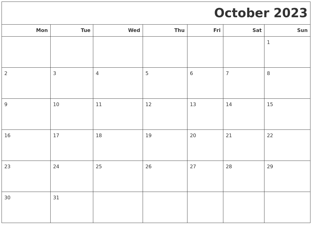 Free Printable Calendar October 2023 To September 2024