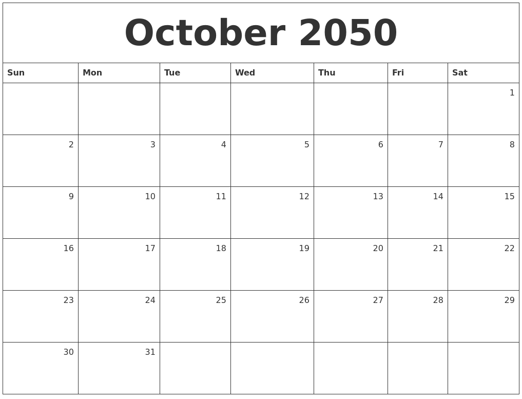 January 2051 Printable Calendars