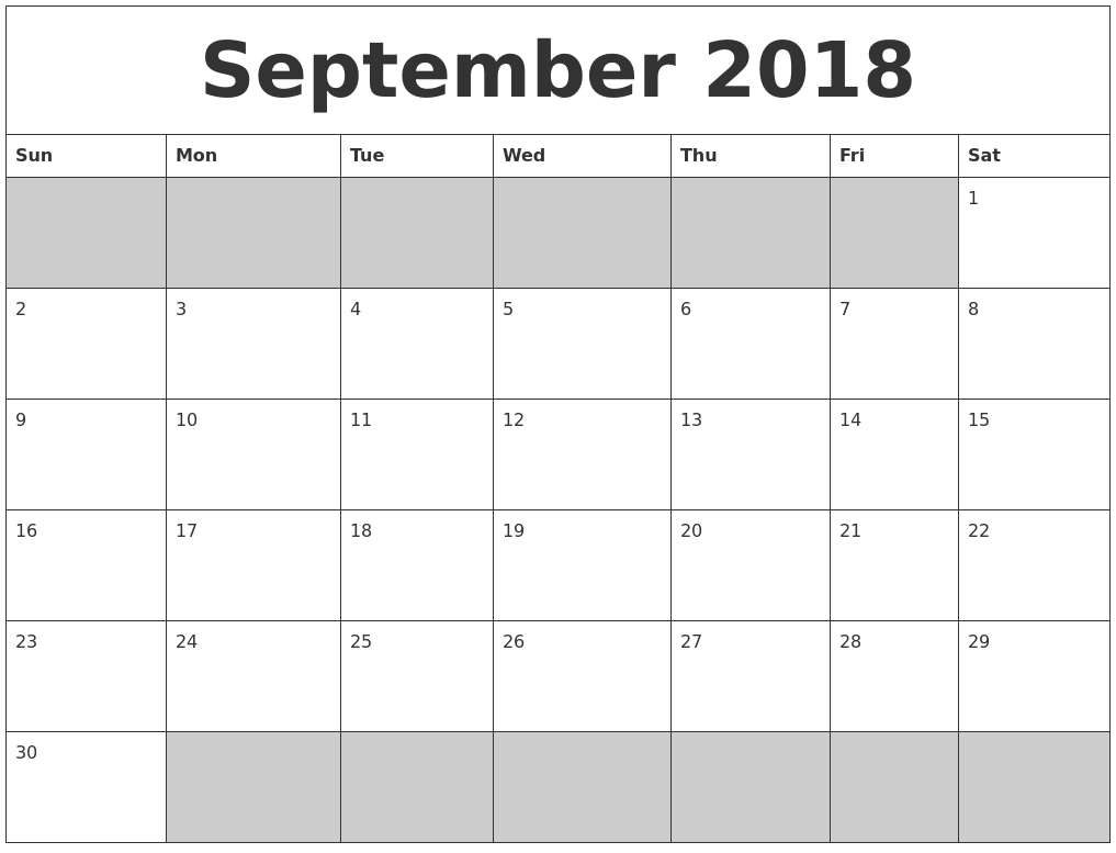online printable calendar 2018