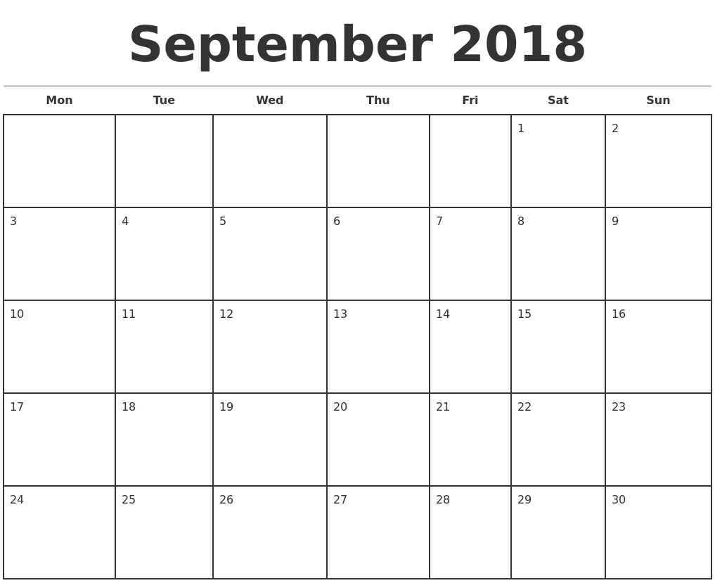 2018 Monthly Calendar - FREE DOWNLOAD