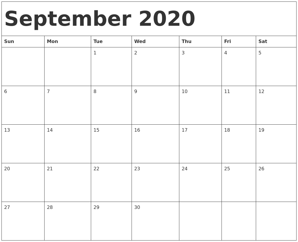 december 2020 blank calendar september blank calendar 2020