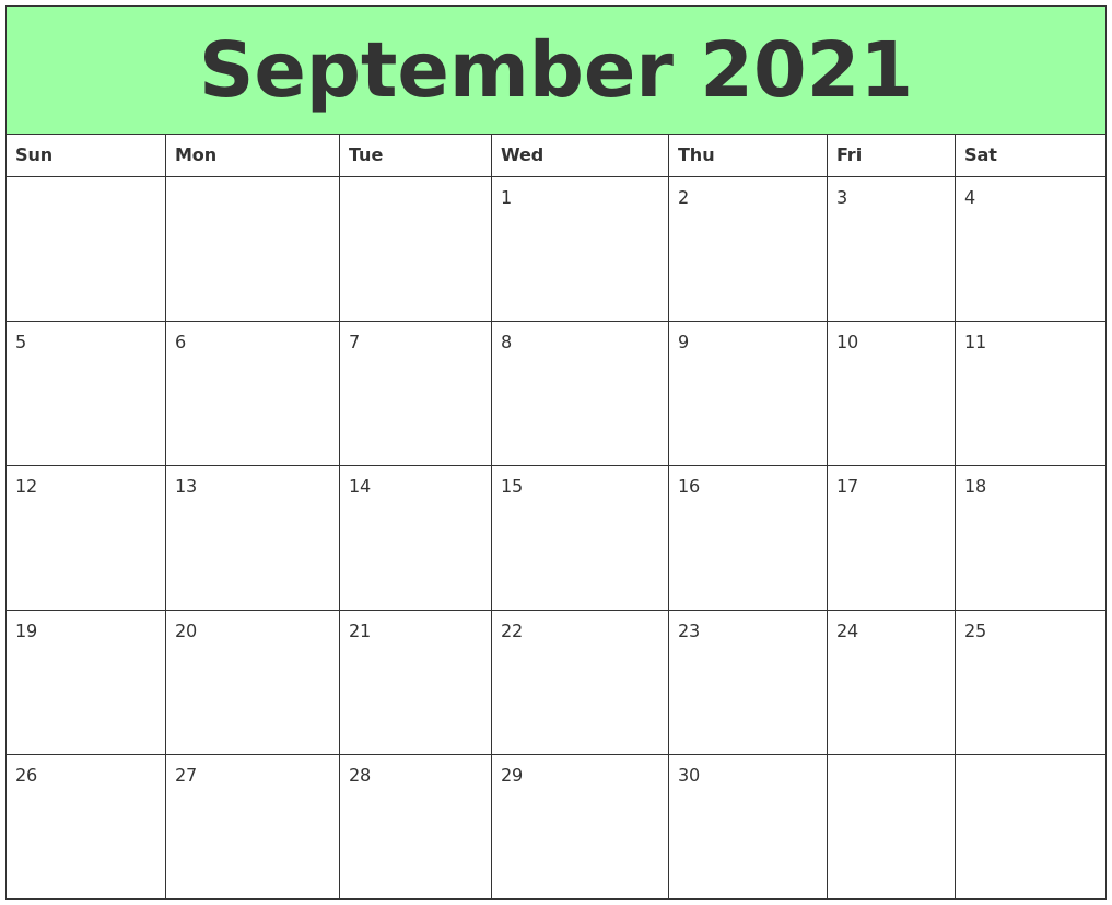September 2021 Printable Calendars
