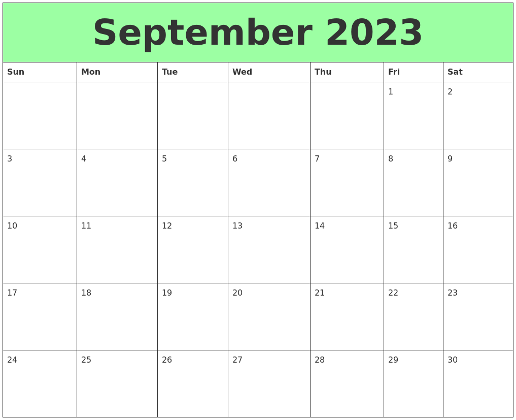 September 2023 Printable Calendars