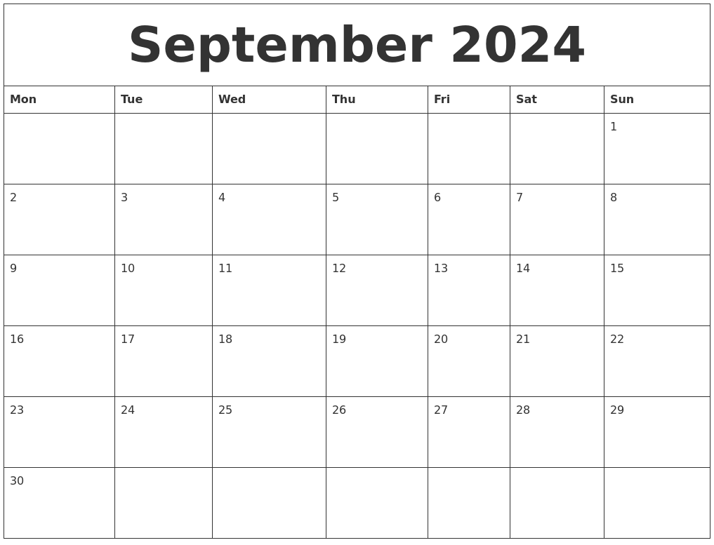 September 2024 Calendar