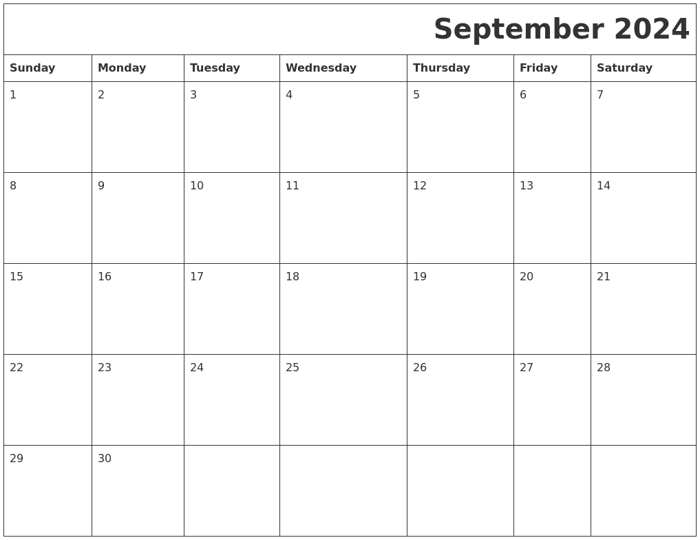 September 2024 Download Calendar
