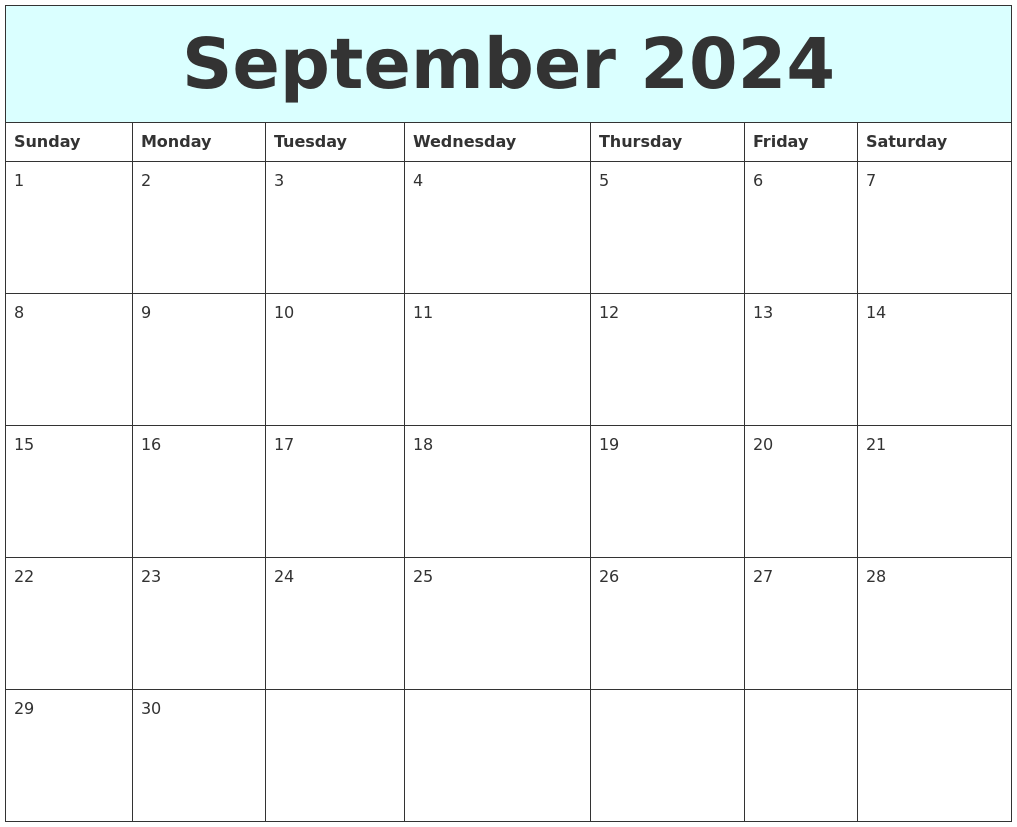 Free Printable Calendar September 2024