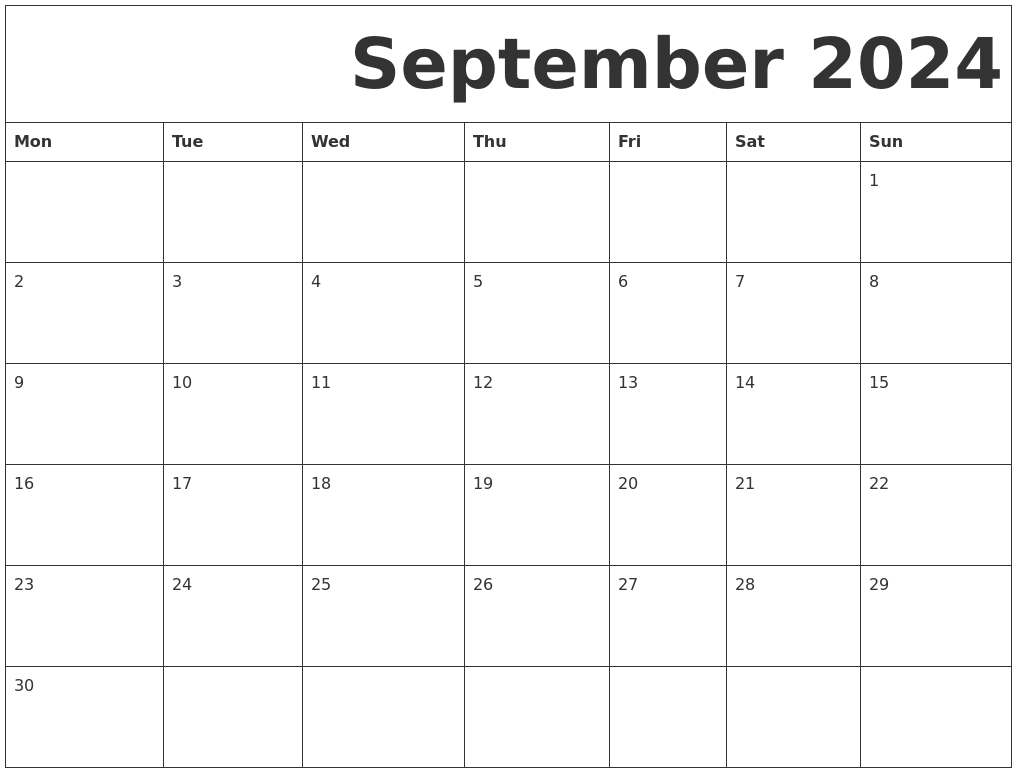 September 2024 Free Printable Calendar