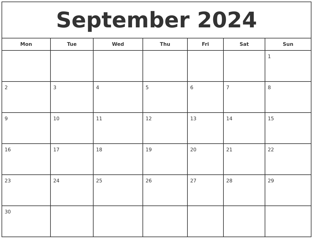 Download Printable September 2024 Calendars Gambaran