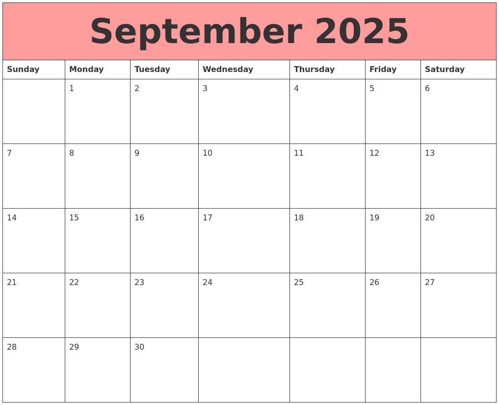 September 2025 Calendars That Work