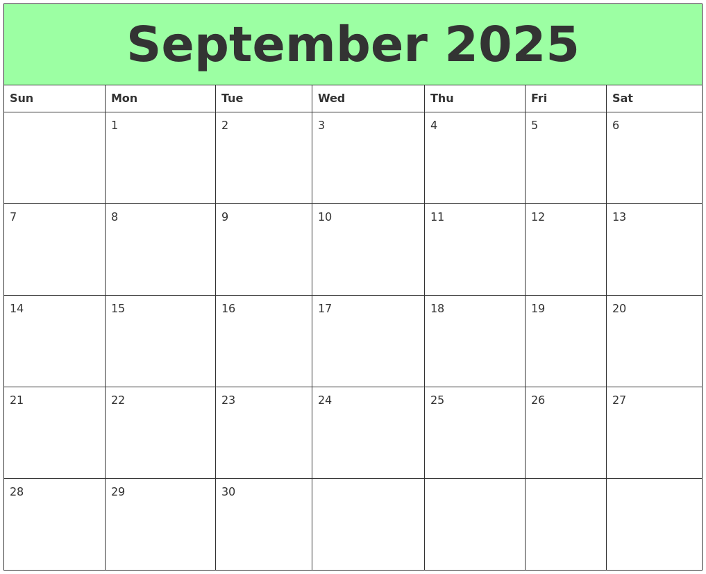 September 2025 Printable Calendars