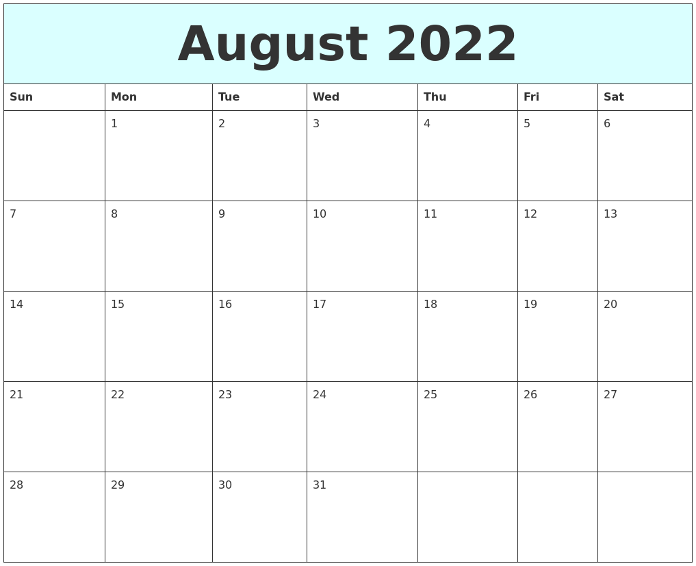 March 2022 Calendar Template